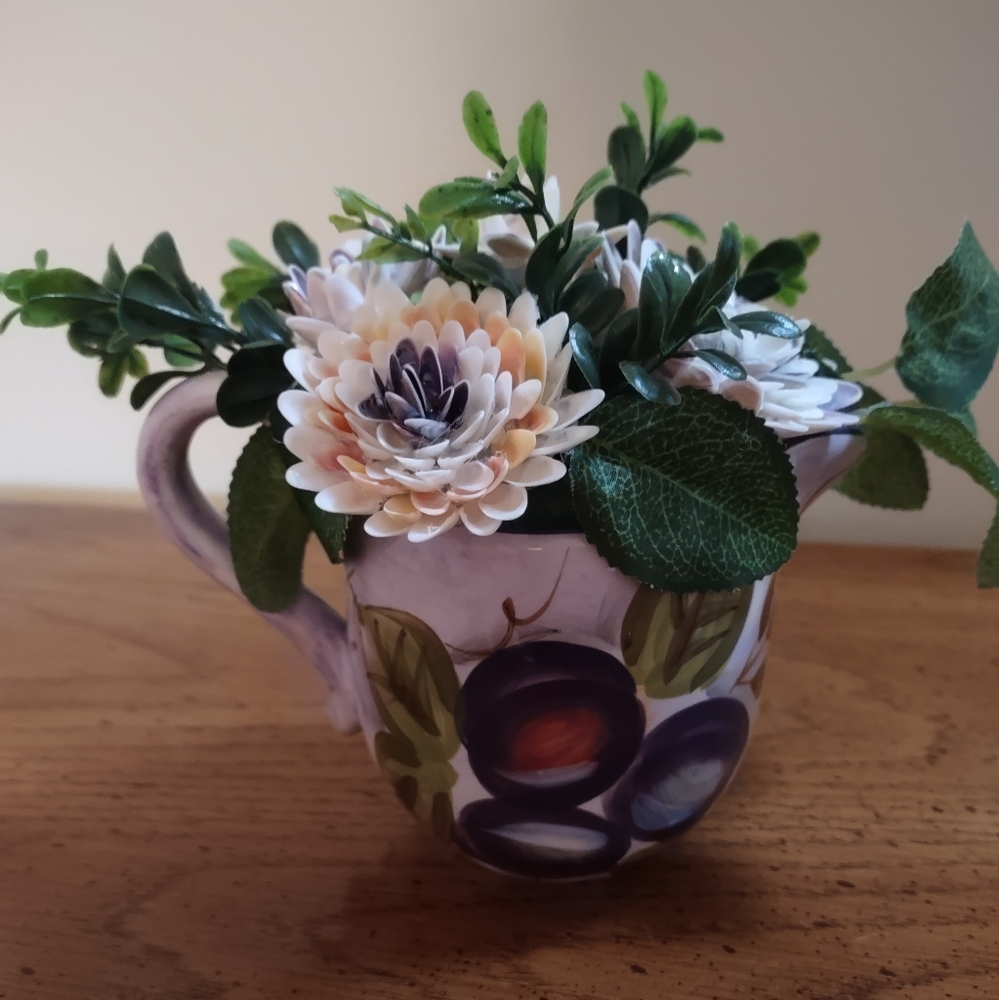 Handcrafted shells in creamer cup